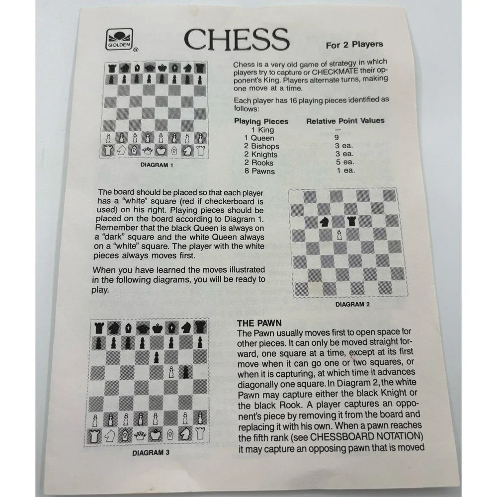 Golden Classic‎ Chess Set Complete with Folding Board & Instructions Lakeside